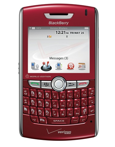 Red BlackBerry 8830 for Verizon Wireless