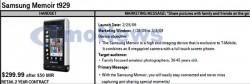 New T-Mobile Samsung Memoir Information Surfaces