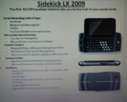 Possible New Sidekick LX Model Appears with 3G and GPS