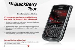 Verizon Launches BlackBerry Tour Product Page