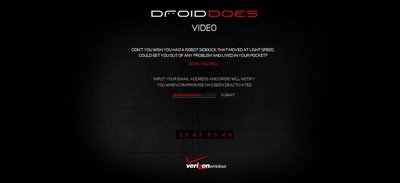 Verizon Droid Teaser Page