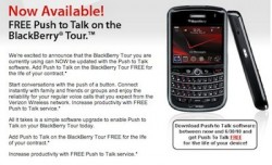 Verizon Offering Push to Talk on BlackBerry Tour for Free