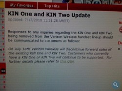 Verizon to Halt Kin Sales In-Store Today (Updated)