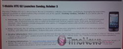 Radio Shack Launching T-Mobile G2 on Sunday October 3rd