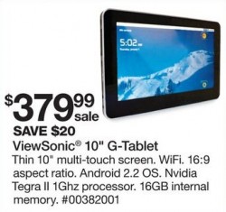 Viewsonic 10-inch G-Tablet via Sears This Tuesday