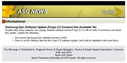 Sprint Delays Epic 4G Froyo Update