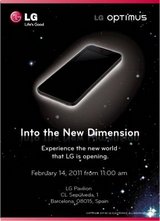 LG Teases 3D Smartphone in Press Invite for MWC Event