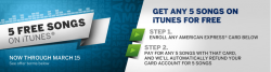 American Express Offering 5 Free iTunes Tracks Until March 15th