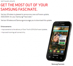 Verizon Pushing Small Maintenance Update for Samsung Fascinate