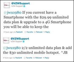 Verizon Support Upgrade Confirmation