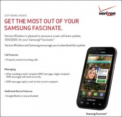 Verizon Rolling Out Samsung Fascinate ED05 Update