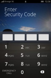 Firefox OS PIN input screen