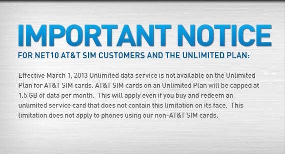 AT&T Net10 notice