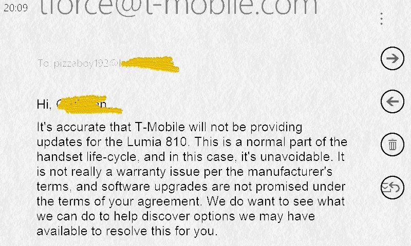 Lumia 810 No Updates Email