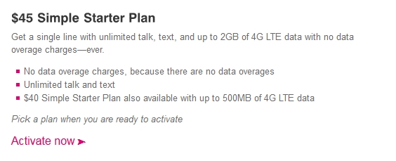 T-Mobile prepaid Simple Starter